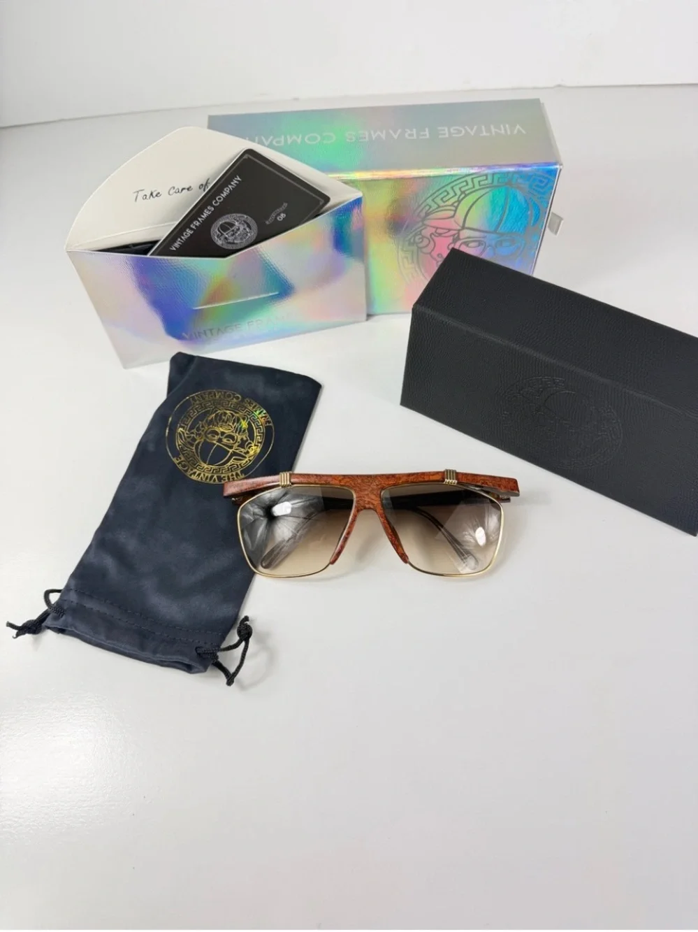 Vintage Christian Dior 2555 47 Sunglasses Flat Top Brow Aviator Deadstock VFC